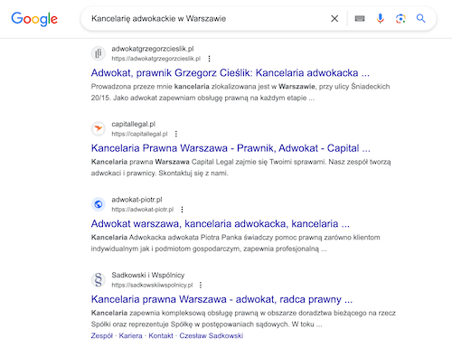 Pozycjonowanie stron kancelarii adwokackiej