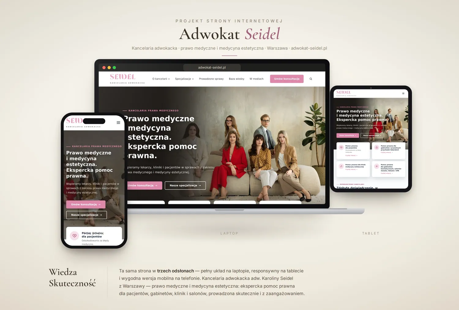 Projekt strony — Adwokat Karolina Seidel